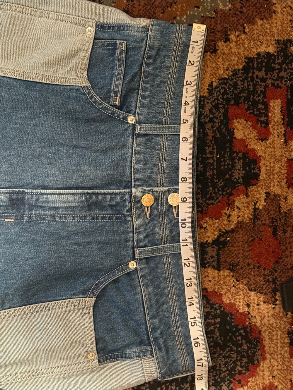 Veronica Beard Taylor Two-Tone Wide Leg Jean - Picture 7 of 9